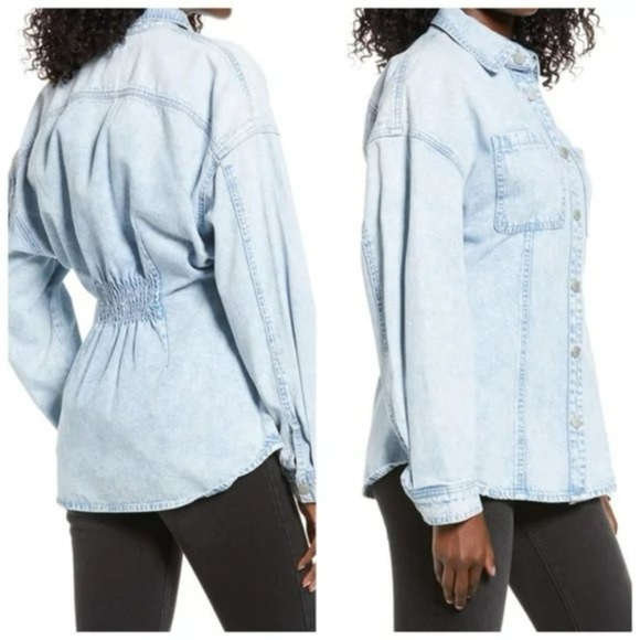 Blank NYC Jackets & Blazers - BLANKNYC Cinched Back Denim Shirt SzM Like New